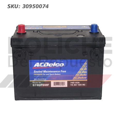 Bateria ACDelco S78DT6MF 72AH CCA760 (+ -)