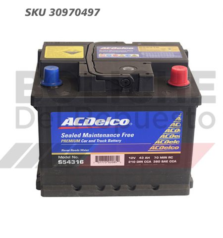 Bateria ACDelco 54316 43AH CCA380 (- +)