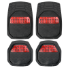 Piso Goma Negro Rojo Cromado 4pcs Tirol